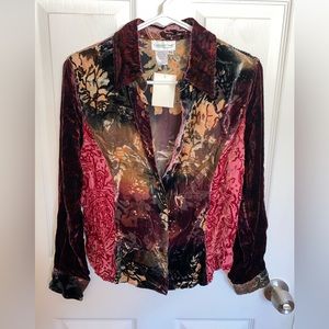 Patch Velvet Burnout Blouse